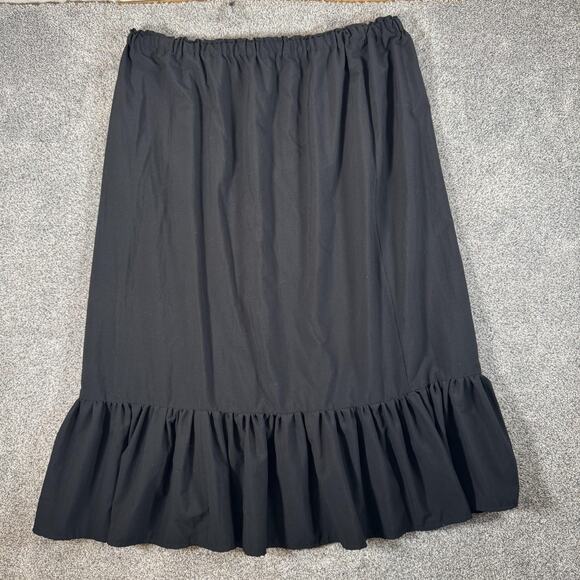 Ruffle Hem Midi Skirt Plus 22W-24W Prairie Dark Cottagecore Romantic Goth Witchy - Picture 4 of 7